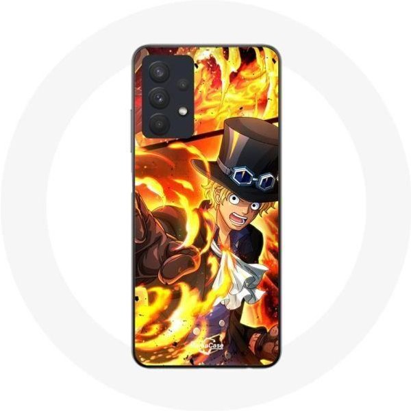 Funda - Maniacase - Samsung Galaxy A32 5G - Anime Manga Sabo One Piece - Silicona - Flexible Negro-image