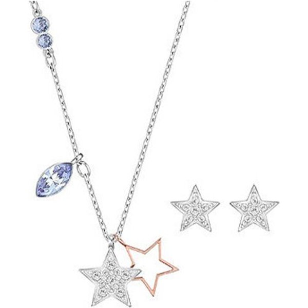 Swarovski Symbol Duo Estrella Collar Y Pendientes Set JoyeríA Para Mujer Plata 5140839 Box (Random Color) White-image