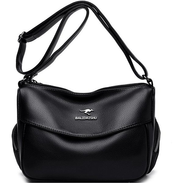 Jednoramienna Torba Crossbody Dla Matek W śRednim Wieku I Starszych, MięKka SkóRzana Torba Crossbody, Prosta I Modna Torba Dla SenioróW Black-image