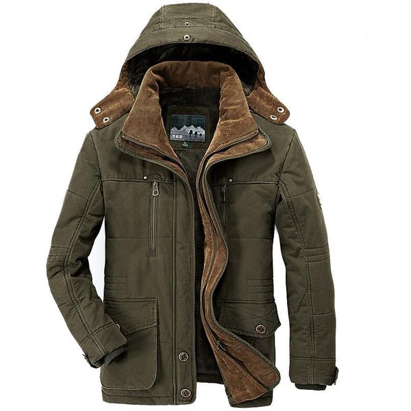 Ropa Acolchada De AlgodóN Terciopelo Largo Engrosada Mediana Edad Y Ancianos Ropa Acolchada De AlgodóN Talla Grande Multibolsillo Chaqueta Acolchada De AlgodóN Para Ancianos 6XL-image