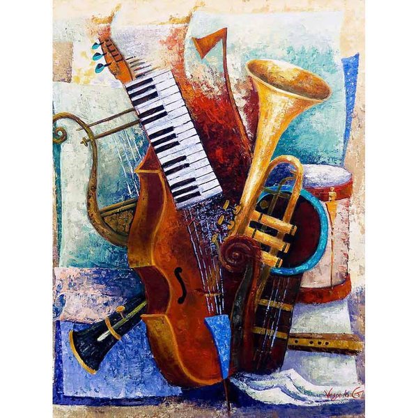 5D DIY Diamentowe Malowanie „Instrument Muzyczny” Haft Ze Strasem śCieg KrzyżYkowy 5D WystróJ Domu 20X30CM-image