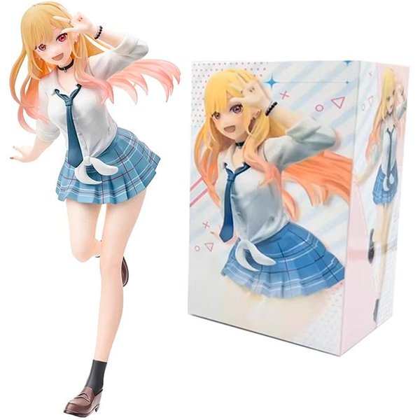 19CM Anime My Dress Up Darling Kitagawa Marin Figurka Mundurek Szkolny Przebranie Model StojąCy Zabawka Prezent Figurka Akcji Dla Dzieci PVC-image