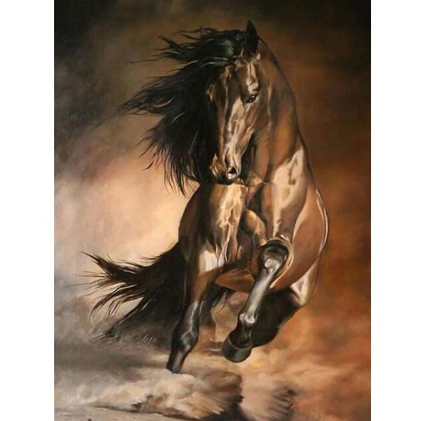 Caballo Bordado De Diamantes Animales 5D Pintura De Diamantes ImáGenes De Diamantes De ImitacióN DecoracióN De Punto De Cruz Regalo 20X30CM-image