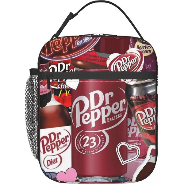 Dr Pepper Izolowana Torba Na Lunch Dla Kobiet Dzieci Szczelne Pojemniki Na ŻYwność Termiczny Lunchbox Torba One Size Black-image