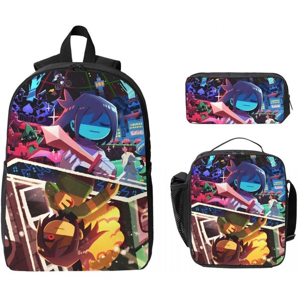 Mochila Escolar Para NiñOs Deltarune Juego Lonchera Estuches Para NiñOs NiñAs Mochilas Bolso Escolar Set De Mochila-image