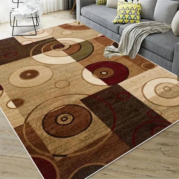Nowoczesny Geometryczny Dywan Abstrakcyjny, Czarno-Szaro-BiałY AntypośLizgowy Dywan PodłOgowy Do Salonu, Sypialni, Minimalistycznego Domu 80X120Cm 31X47Inch-image