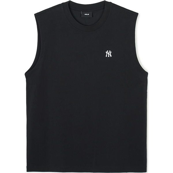 MLB SS24 Logo De Los New York Yankees Estampado De Color SóLido Cuello Redondo Holgado CláSico Deportivo Sin Mangas Chaleco Unisex Negro 3ATKB0243-50BKS M Black-image