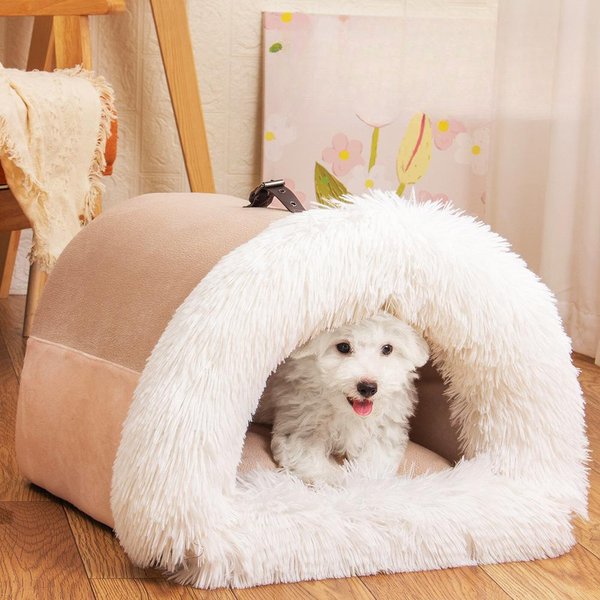 Nuevo Nido PortáTil Para Mascotas Con Empalme Nido CáLido Para Perros De OtoñO E Invierno Resistente A La Humedad Nido De Felpa Para Gatos Nido Para Mascotas L (50 * 40 * 34) White-image