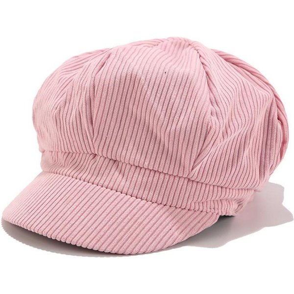 Gorra De Pana Lisa Unisex Con Personalidad, Gorra De Repartidor, Boina Retro De Primavera Y OtoñO, Gorras Casuales Salvajes, Gorra Octogonal Salvaje Unisex Color Rosa-image