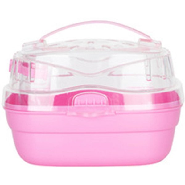 Jaula TransportíN Para HáMster PortáTil Ligero Para Animales PequeñOs Para Viajes Al Aire Libre Rosa Color Rosa-image