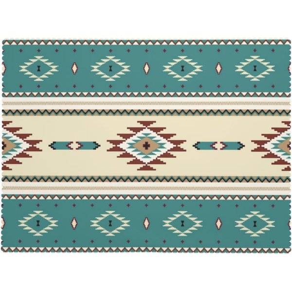 Aztecka Obrus Etniczny PołUdniowo-Zachodni MeksykańSki Plemienny Zielony Pokrowiec Na Stół Odporny Na Zmarszczki Kuchnia Dekoracja Imprezowa 140X180Cm-image