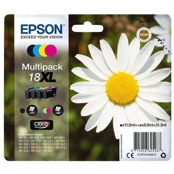 Epson Multipack XL T1806 - Margarita - Negro, Cian, Magenta, Amarillo (C13T18164012)-image