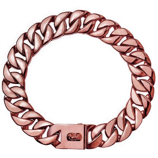 Mocna ZłOta ObrożA Dla Psa DużE Psy ŁAńCuch Cuban Link 32Mm SzerokośCi Stal Nierdzewna ObrożA Dla ŚRednich DużYch BuldogóW UżYcie Dekoracja 26Inch(65Cm)-image