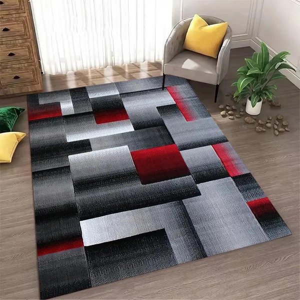 Alfombra De ÁRea Estilo NóRdico Alfombra GeoméTrica Abstracta Alfombra Lavable Antideslizante Para Sala De Estar Dormitorio Y DecoracióN Del Hogar Felpudo 120*160Cm-image