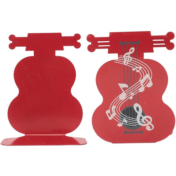 1 Par Moderno Sujeta Libros MetáLico Resistente Antideslizante Decorativo Soporte Para Libros Tope Para Oficina Nota-image