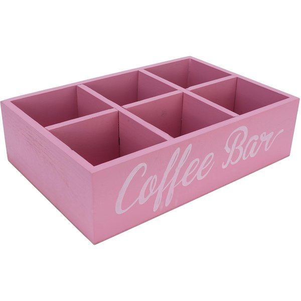 Organizador De EstacióN De Café, Organizador De Accesorios De Barra De Café De Madera Para Mostrador, Soporte Para CáPsulas De Café, Caja De Almacenamiento, Bolsita De Té Pink-image