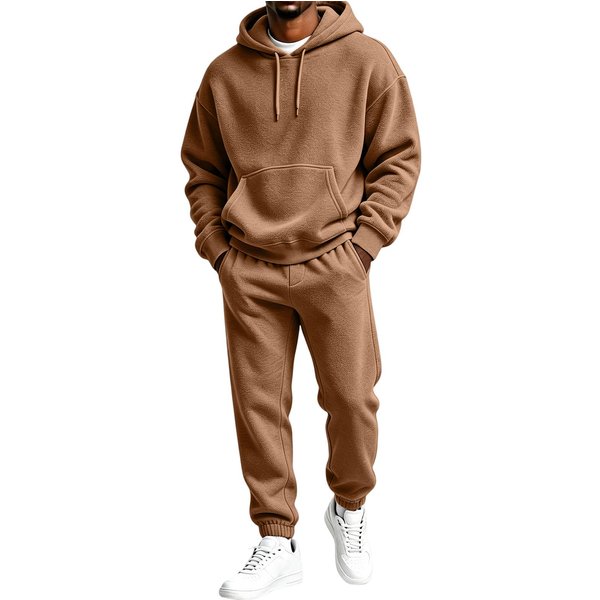 Conjunto De Dos Piezas Para Hombre: Sudadera Con Capucha Y Pantalones Jogger M Verde-image