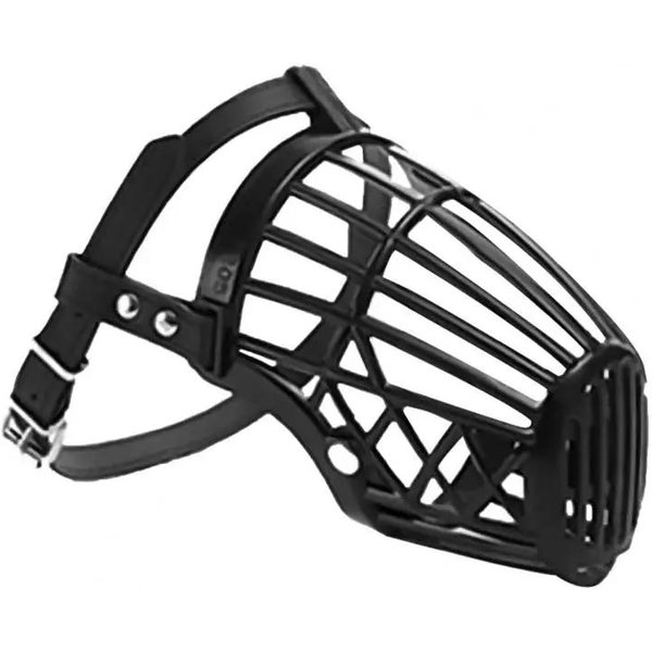PláStico Suave Y Cuero Fuerte Bozal Para Perro DiseñO De Cesta Correas Ajustables Anti-Mordeduras MáScara Bozal Para Perro PequeñO Mediano Grande XS-image