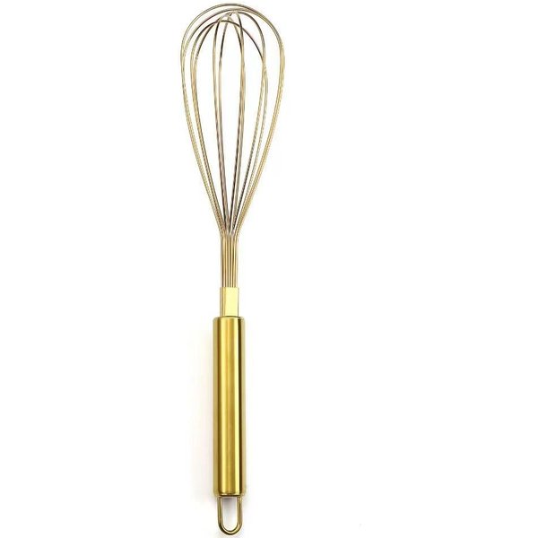 Batidor De Huevos De Acero Inoxidable Batidor Manual Batidor De Huevos Utensilio De Cocina Herramienta Para Hornear Pasteles Oro-image