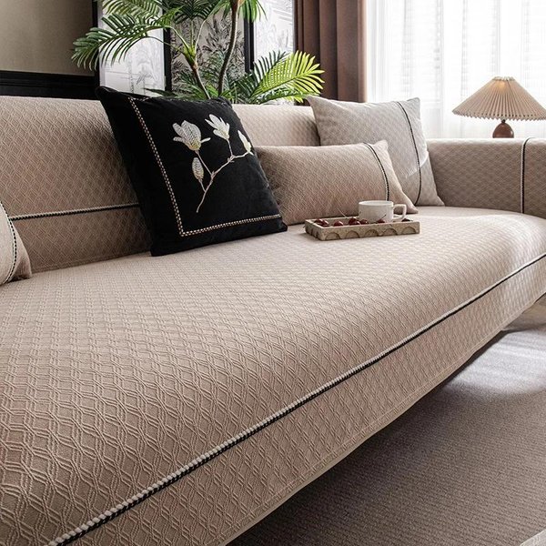 Cuatro Estaciones Universal Chenilla Sala De Estar Tela Antideslizante Cuero Funda De Sofá De Cobertura Completa Color SóLido CojíN De Sofá Antideslizante 70X90Cm 1Pcs-image