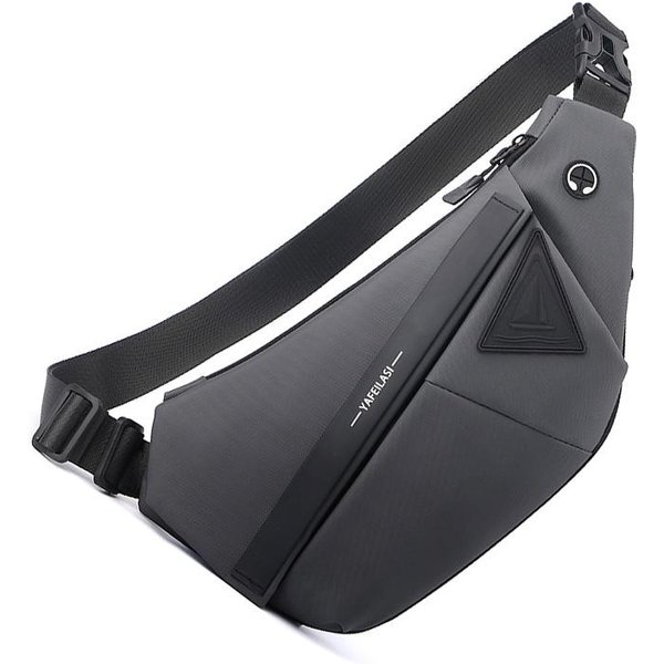 AntykradzieżOwa MęSka Torba Crossbody Na Klatkę Piersiową Wodoodporna Torba Na Ramię Typu Sling Na PodróżE I Sport Gray-image