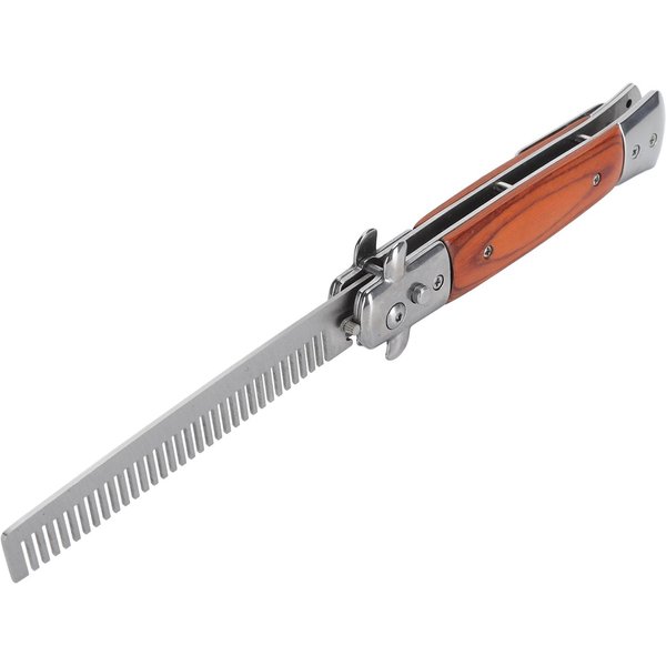 Grzebień Do WłOsóW Switchblade Oil Ze Stali Nierdzewnej PrzenośNy Automatyczny SkłAdany Grzebień SprężYnowy Do Stylizacji WłOsóW-image
