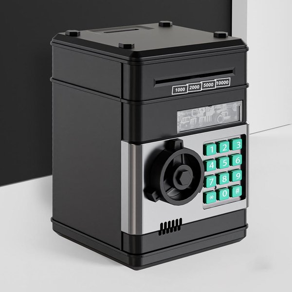 Hucha ElectróNica Mini Cajero AutomáTico Caja Fuerte Para Ahorrar Dinero Con CóDigo De ContraseñA Efectivo Monedas Desplazamiento AutomáTico-image