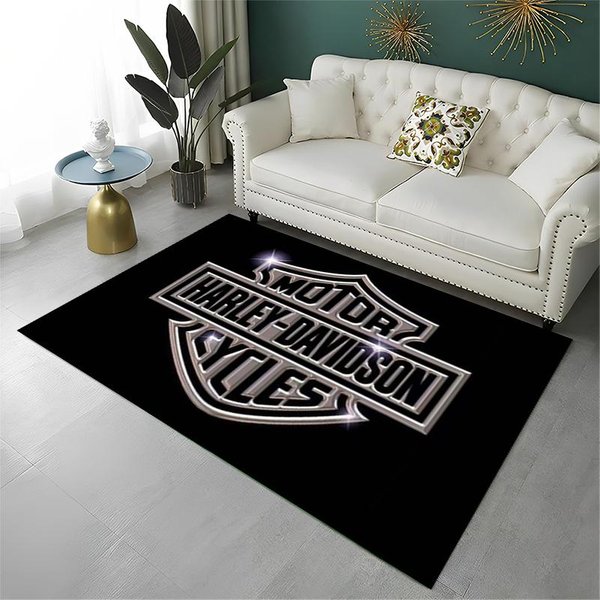 Klasyczny Dywanik Moto H-Harleys Racing Do Pokoju Zabaw Sypialni Salonu Sofa Dekoracja Domu, Dywanik Do Strefy Gier Dla Dzieci Mata PodłOgowa AntypośLizgowa 80X120Cm-image