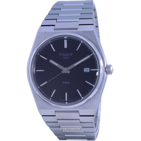 Reloj Tissot T-Classic PRX Con Esfera Negra De Cuarzo T137.410.11.051.00 T1374101105100 100M Para Hombre Negro-image