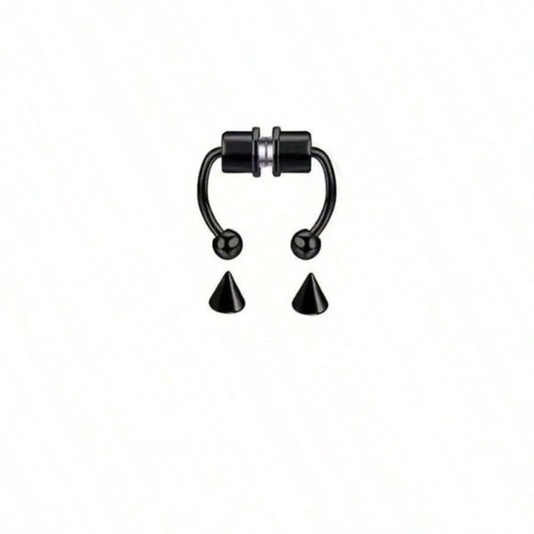 1 Pieza Mujeres Hombres Aro Falso Para Nariz Pendientes Moda Punk Clip Para Nariz Sin PerforacióN Acero Inoxidable Septum JoyeríA Corporal-image