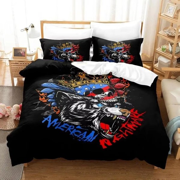 Juego De Cama WWE Pesadilla Americana Cody Rhodes 3D Suave PoliéSter Juego De Funda NóRdica Individual Doble Twin King Size Adolescentes Adultos Hogar Eu Single 135X200Cm-image