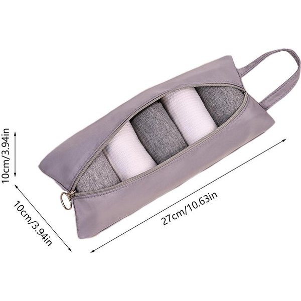 Organizador De Ropa Interior De Viaje Bolsa De Almacenamiento Multifuncional Para Calcetines Y Ropa Interior Equipaje Mochila Bolsa Organizadora De Ropa Gris-image