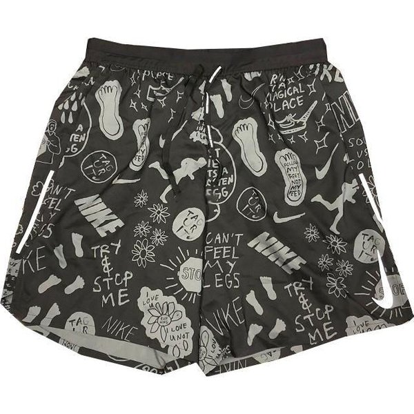 Nike KróTkie Spodnie Sportowe Casualowe Z Nadrukiem Na CałEj Powierzchni Proste Nogawki MęSkie Czarne AT7808-010 L Gray-image