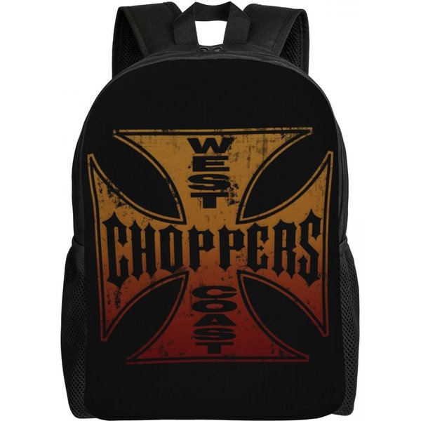 West Coast Iron Cross Choppers Plecak PodróżNy Torba Na Laptopa I KsiążKi Dla MężCzyzn, Kobiet, StudentóW 16 Inches-image
