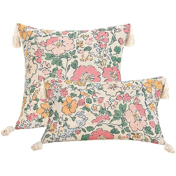 Funda De Almohada Decorativa Jacquard Bordado Vintage Cojines DecoracióN Hogar AlgodóN Lino Funda De CojíN Para Sofá Fundas De Almohada Para Cabecero 45X45Cm Beige-image