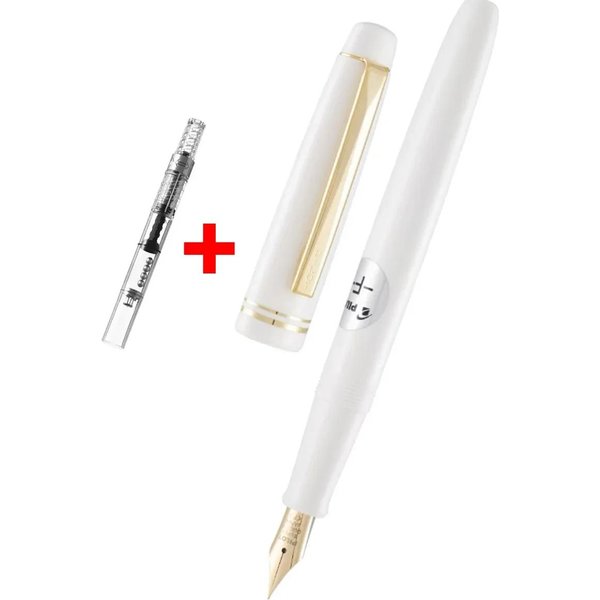 Pilot 78G+ Pluma Fuente CláSica Original Lujo Dorado 22K PlumíN Ef/F/M Estudiantes Escolares PráCtica Escritura Tinta BolíGrafos De Regalo Suministros F(0.38Mm) Blanco-image
