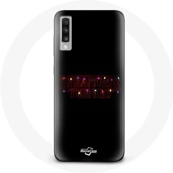 Funda Para Samsung Galaxy A70 Stranger Things Cartel Logo Feliz Navidad-image