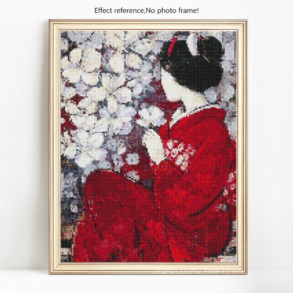 Pintura Diamante 5D Taladro Completo Redondo NiñA Mosaico Diamante Retrato Bordado Diamante 20X30-image