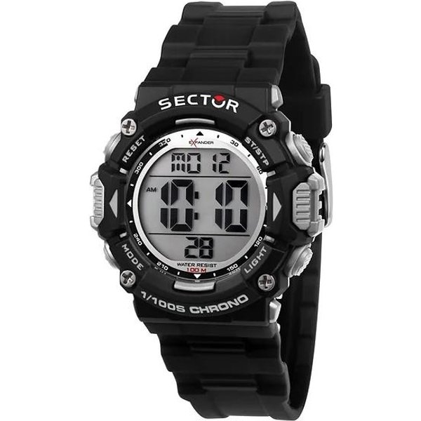 Sector EX-32 Negro Digital Correa De Poliuretano Cuarzo R3251544001 100M Reloj Para Hombre Gray-image