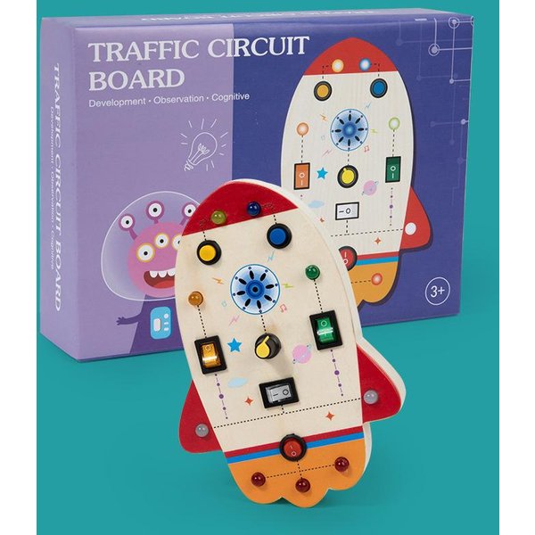 Tablero De Actividades Para NiñOs Montessori Tablero De Actividades De Madera Juguete Sensorial Con Interruptor De Luz LED Tablero De Control Rompecabezas De EducacióN Temprana Juguete Para Bebé-image