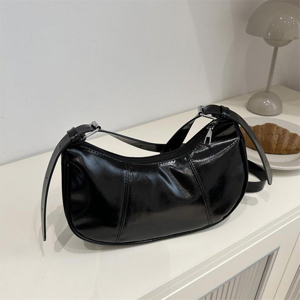 Bolsos De Moda Bolsos Dumpling Texturizados De Moda Bolsos Bandolera Sencillos De Un Solo Hombro, Bolsos De Axila Modernos Y VersáTiles Black-image