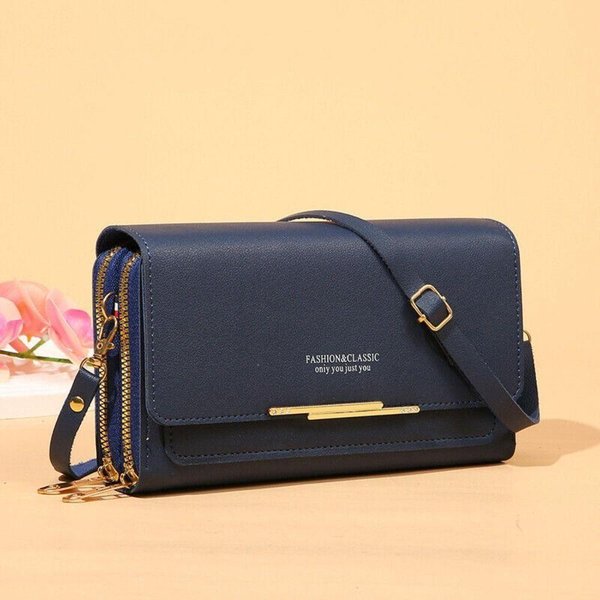 SkóRzana Torba Listonoszka PU Z Paskiem Modna Torba Crossbody Na Ramię DużA Pojemność Portfel Damski Torebka Gray-image