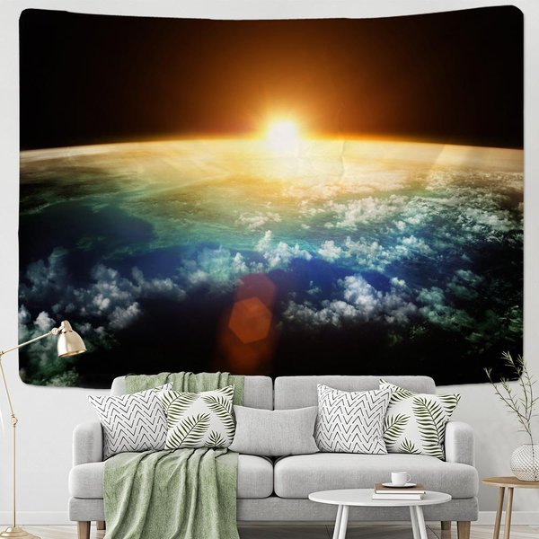 Tapiz De Universo Estelar Para Colgar En La Pared, Hippie, Retro, Bohemio, Mandala, PsicodéLico, Misterioso, BrujeríA, Arte Para DecoracióN Del Hogar 95X70Cm Beige-image
