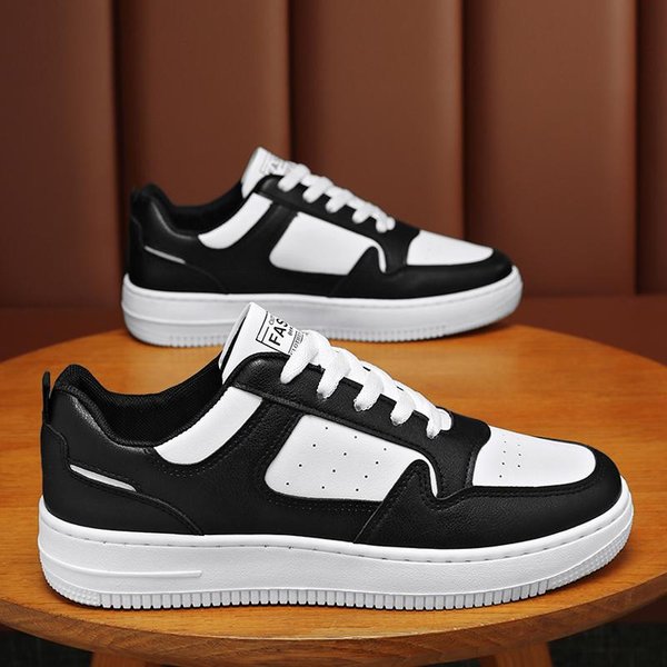 Zapatos De Verano Para Hombre Nuevos Transpirables Blancos Casuales Deportivos Modernos Estilo Coreano VersáTiles Suela Gruesa Zapatos De Estudiante 44 Black-image