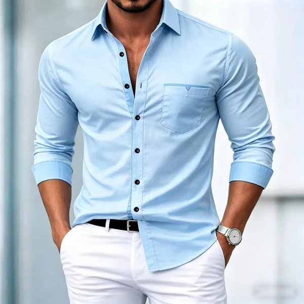 Camisa De Manga Larga Para Hombre De Corte Ajustado, VersáTil Para Ocasiones Casuales Y Formales. 3XL Gray-image