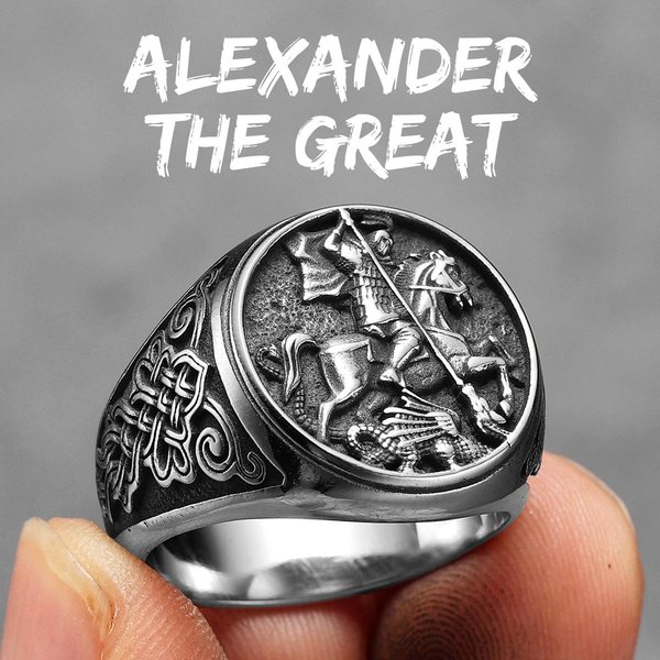 Anillos De San Jorge Matan DragóN Para Hombre Acero Inoxidable Punk Rock Cosas Geniales Accesorios De Moda JoyeríA Para Mujer Regalo 7 White-image