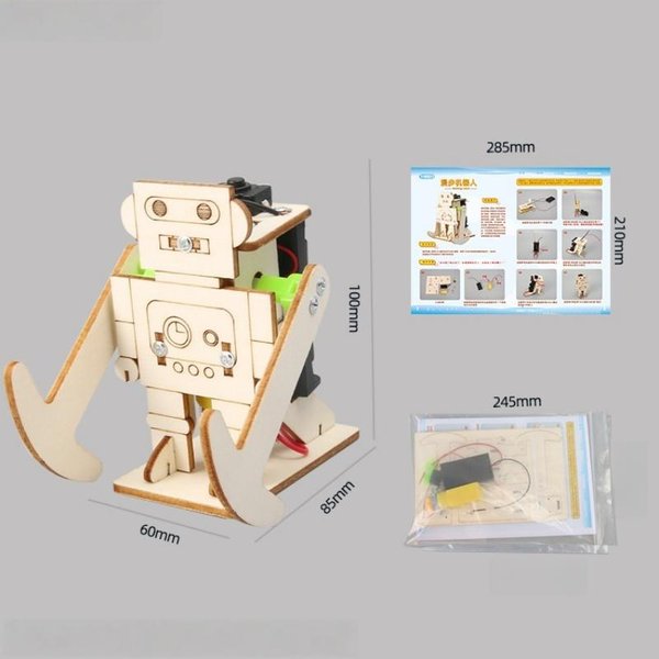 Drewniany Robot ChodząCy Model Do Samodzielnego MontażU Dla Dzieci - Edukacyjny Projekt Stem Eksperyment Naukowy Zabawka MontażOwa Do Naukowych Zagadek-image