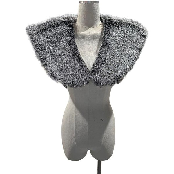 Capa Chal De Piel Vikinga Medieval Cuello De Piel SintéTica Capa De Hombro Retro Guerrero Caballero Cazador Pirata Disfraz De Cosplay De Halloween One Size Gray-image