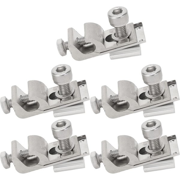 5 Piezas Terminales De Puesta A Tierra Para Paneles Solares Sistema De Montaje FV Clips MetáLicos Abrazaderas Para Cables Soporte Clip De Tierra-image