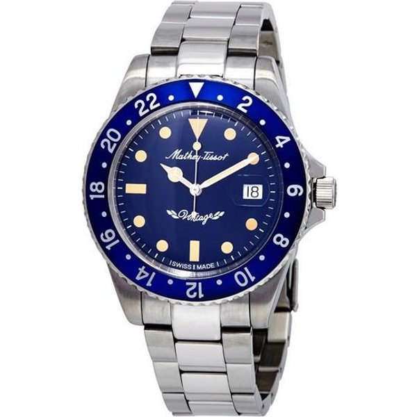Reloj Para Hombre Mathey-Tissot Mathy Vintage AutomáTico De Acero Inoxidable Con Esfera Azul H901ATBU 100M-image